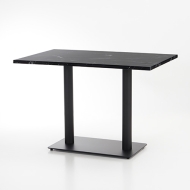 MDF 블랙 스톤 테이블 (사각평판다리 기둥2개)/블랙