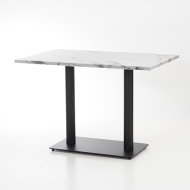 MDF 비앙코 테이블 (사각평판다리 기둥2개)/화이트