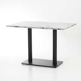 MDF 비앙코 테이블 (사각평판다리 기둥2개)/화이트