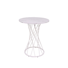 MDF 화이트 마블 테이블 (장구형 다리)