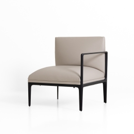 팜 알루미늄 암 소파[L]_크림PU Fam Aluminum Arm Sofa[Left]