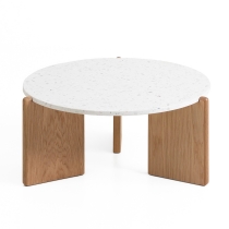 마틴 소파 테이블 Matin Sofa Table화이트테라조/화이트오크네츄럴