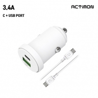엑티몬 차량용 3.4A 충전기 (C+USB 포트) (C to C)