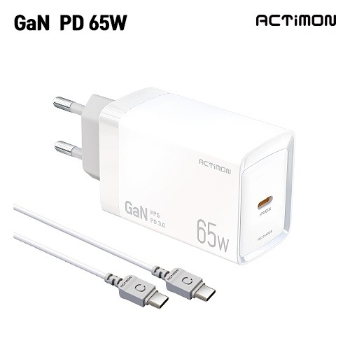 엑티몬 가정용 PD 65W 충전기 (C 포트) (C to C) MON-PD65W