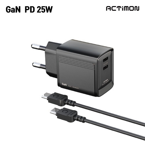 엑티몬 가정용 PD 25W 충전기 (C+C 포트) (C to C) MON-PD25W-CC-T2