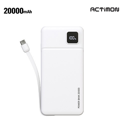 엑티몬 C타입 일체형보조배터리 20000mAh C PIN M-LCD-P20000
