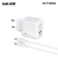 엑티몬 가정용 PD45W 충전기 (C+USB포트)(C to C) M-PD45W-CU-T2