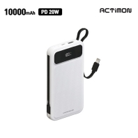 엑티몬 PD20W 듀얼 일체형 보조배터리 10000mAh C PIN M-LCD-PD20W-10000