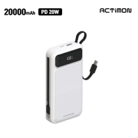 엑티몬 PD20W 듀얼 일체형 보조배터리 20000mAh C PIN M-LCD-PD20W-20000