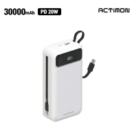 엑티몬 PD20W 듀얼 일체형 보조배터리 30000mAh C PIN M-LCD-PD20W-30000