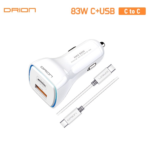 드리온 차량용 83W 충전기 (C+USB포트) (C to C) DR-CC-PD65W+18W-CP
