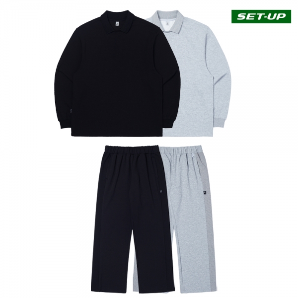 우먼스 카라넥 스트링 스웨트 셋업