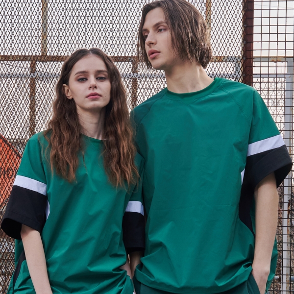 풋볼 시그니쳐 컬러블록 나일론 숏슬리브 그린 GA5621 GN