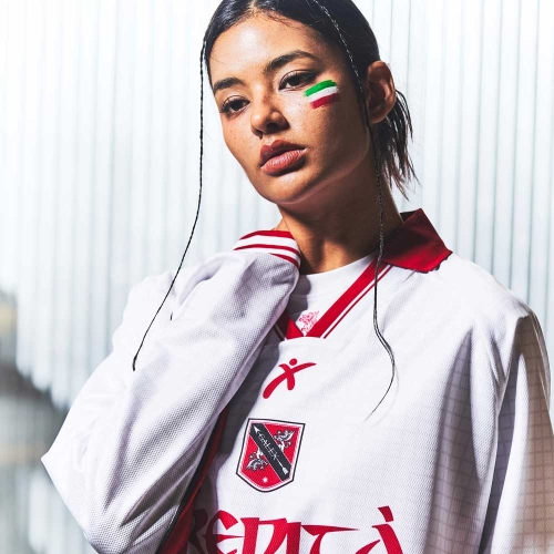 레트로 블록코어 카라 롱슬리브 화이트레드 GA5712 RD