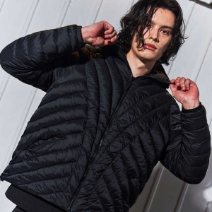 레트로 라이트 후드 패딩 블랙 GA5841 BK