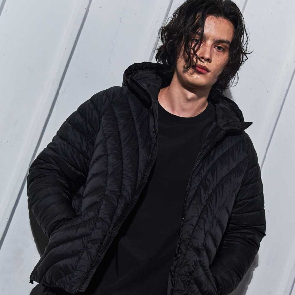 레트로 라이트 후드 패딩 블랙 GA5841 BK