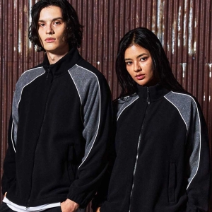 레트로 배색 라이트 플리스 자켓 블랙 GA5831 BK