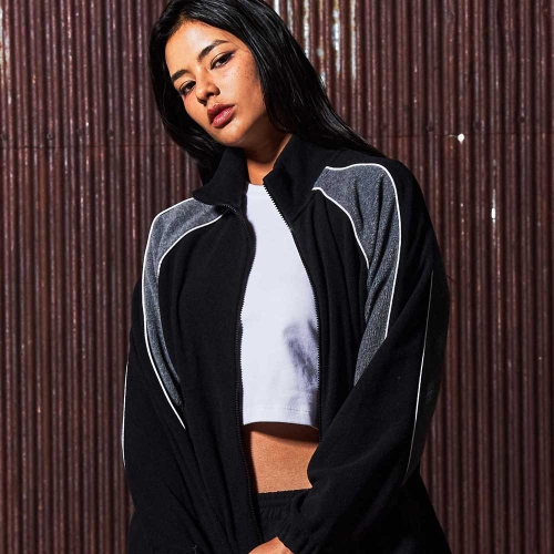 레트로 배색 라이트 플리스 자켓 블랙 GA5831 BK