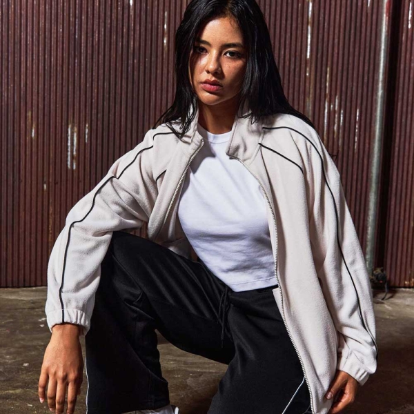 레트로 파이핑 라이트 플리스 자켓 아이보리 GA5832 IV