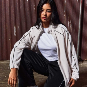 레트로 파이핑 라이트 플리스 자켓 아이보리 GA5832 IV