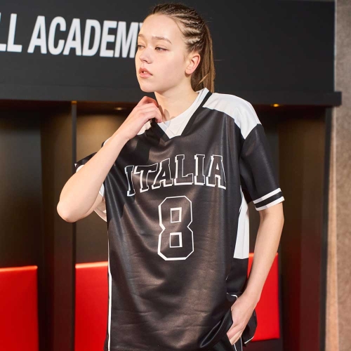 컬러블록 이탈리아 블록코어 숏슬리브 블랙 GA6623 BK