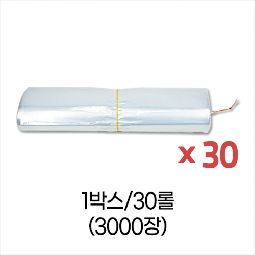 업소용 덕용 투명위생백 PE봉투-6호 (31x44) 박스/30롤/3000장