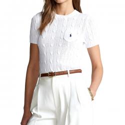 폴로랄프로렌 우먼 케이블 반팔니트 WHITE