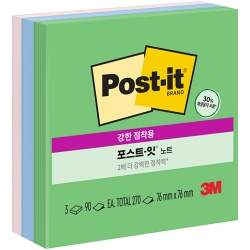 포스트잇 강한점착용 그리너 노트 SSN 654 RC 3패드