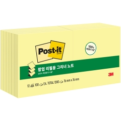 포스트잇 팝업 리필용 그리너 노트 알뜰팩 KR330R-12 (76 X 76mm/12패드)