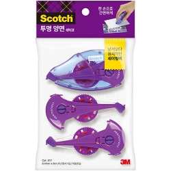 017D 스카치 투명 양면 테이프 오피스팩 (디스펜서 1개 + 리필 2개)