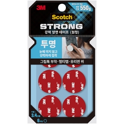 CLS34 스카치 강력 투명 소재용 폼 양면테이프 (원형/3.4cm)