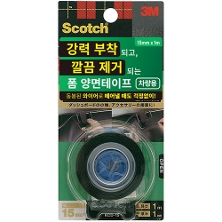 KCD-15 스카치 강력부착 깔끔제거 폼 양면 테이프 15mm X 1m (차량용)