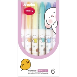 쭈바 형광펜 베이비 마일드 6색 세트