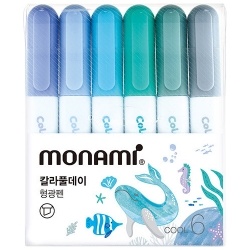 NEW 칼라풀데이 형광펜 6색 세트 (쿨)