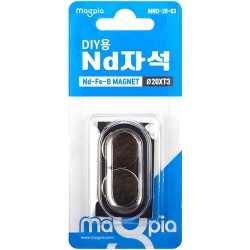 DIY용 ND자석 원형 20mm X 3T (2개입) MND-20-03