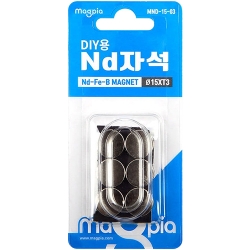 DIY용 ND자석 원형 15mm X 3T (6개입) MND-15-03