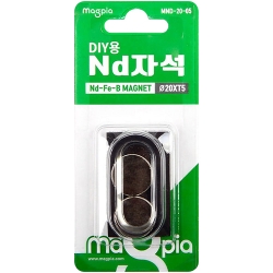 DIY용 ND자석 원형 20mm X 5T (2개입) MND-20-05