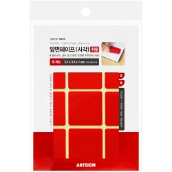 0626 투명 폼 양면테이프 사각 (34mm X 34mm/9개입)