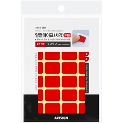 0625 투명 폼 양면테이프 사각 (17mm X 22mm/20개입)