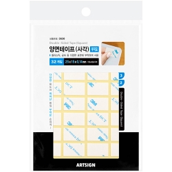 3630 부직포 양면테이프 사각 (25mm X 15mm/32개입)