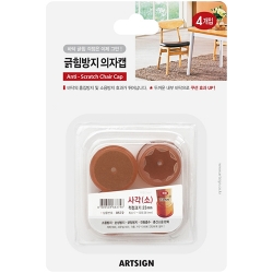 0572 긁힘방지의자캡 사각 소 17~28mm (투명/4개입)