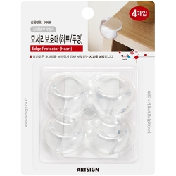 9868 모서리 보호대 하트 (투명/4개입)