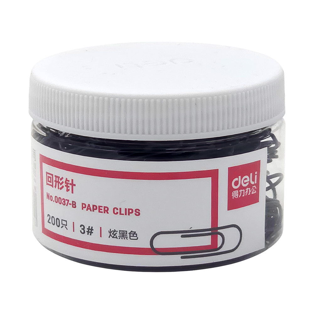 0037-B  블랙페이퍼클립 200입