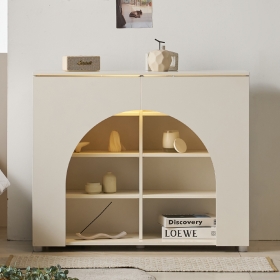 아벨 아치 디자인 LED조명 벽난로 콘솔 수납장 선반 장식장 1000x800