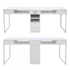 [디엔] 2인 테이블W1800고급 무광 패트유리상판 포함