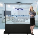 엑스젠 이동식 80인치 유압스크린 회의 캠핑 강연용