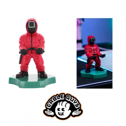 케이블가이즈 오징어게임 진행요원 네모 이어버드 홀더 스마트폰 스탠드