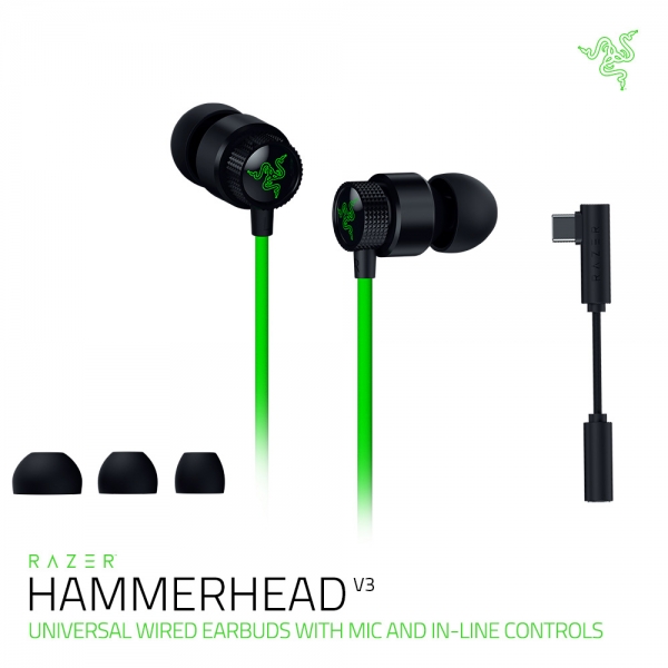 레이저 해머헤드V3 게이밍 유선 이어폰 PS5 XBOX 스위치2 모바일 PC