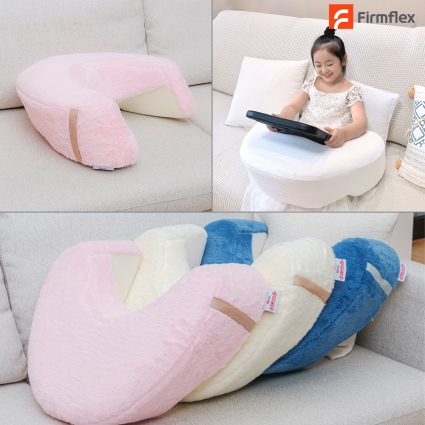 펌플렉스 스터디쿠션 전용 토끼털 페이크퍼 커버 아이용 반달 쿠션