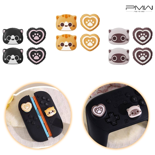 닌텐도 스위치2 조이콘 스틱커버 PMW 고양이 4P 프로콘2
